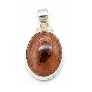 Dragons Heart Mexican Fire Opal Sterling Silver Pendant